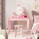 Image 2 for Детский туалетный столик Costway Princess с 1 ящиком и стулом розовый