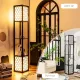Image 8 for Стеллаж-торшер Costway Lumina Twin Lattice 156 двойной с декоративными абажурами на 2 полки лофт
