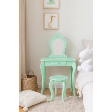 Дитячий туалетний столик Chomik ELSA з дзеркалом + стілець бірюзовий