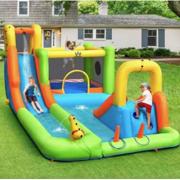 Надувний водний дитячий центр Costway Park Bounce House з гіркою (без вентилятора)