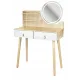 Image 5 for Туалетний столик Jumi Scandi LED підсвітка, з шухлядами, шкіряні ручки, світлий бук