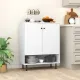 Image 5 for Комод кухонний Costway Rubberwood Kitchen з шафкою та нішею білий