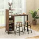 Image 4 for Барний стіл з стільцями Costway Bistro з тримачем винних келихів темно-коричневий