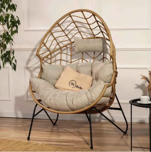 Ротанговое кресло-кокон Di Volio Alcamo для отдыха бежевый