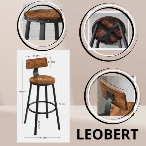 Набор из 2-х барных стульев в стиле лофт: