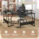 Image 6 for Кутовий комп'ютерний стіл-трансформер Costway CornerDesk L-подібний з розеткою та USB чорний