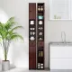 Image 3 for Шафа-пенал у ванну Costway Slim Tower вузька з шухлядою темно коричневий