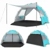 Пляжний намет-тент Pop-Up Costway Vista Vent Beach саморозкладний від сонця 3-4 місний блакитний