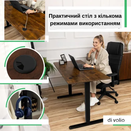 Простора стільниця з кабельним проходом