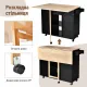 Image 9 for Кухонный остров Costway Multi-Storage Kitchen на колесиках, черный