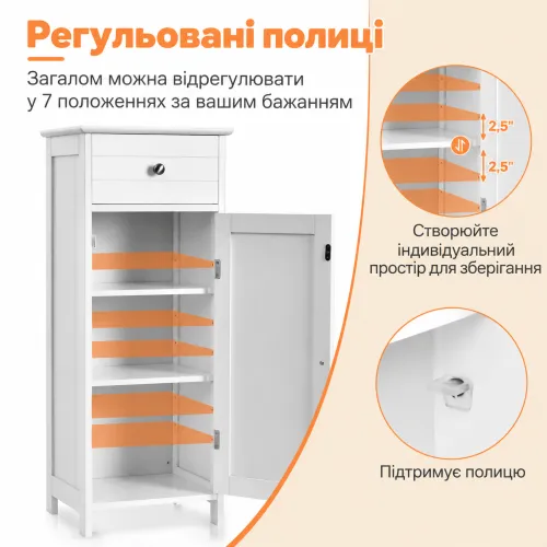 Две регулируемые полки - пространство под ваши потребности