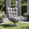 Крісло-кокон садове обертове Di Volio Salo екстра-м'яка подушка 20см, сірий