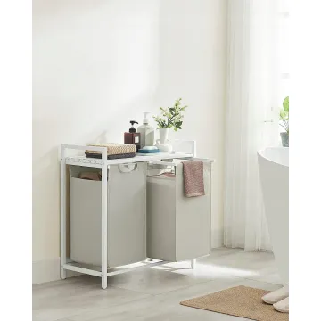 Кошик для білизни Leobert Chariot з двома відділеннями 2 x 46л білий