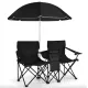 Image 5 for Комплект розкладних стільців Costway Parma з парасолькою чорний