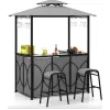 Комплект Costway Naro з грилем і 2 барними стільцями сірий