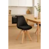Стілець Saida Jumi у скандинавському стилі з дерев'яними ніжками чорний