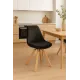 Стілець Saida Jumi у скандинавському стилі з дерев'яними ніжками чорний