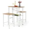 Комплект меблів Costway Oslo Counter Set барний стіл зі стільцями лофт білий бук