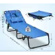 Image 5 for Шезлонг Costway Hanna розкладний з отвором для обличчя блакитний