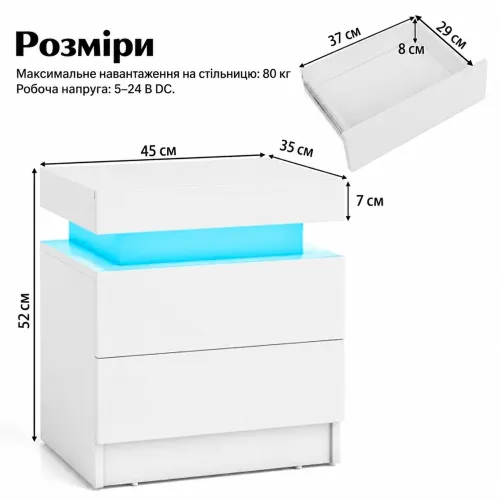 Конструкция из МДФ и столешница с нагрузкой до 80кг