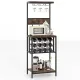 Image 4 for Стеллаж кухонный Costway WineBar для микроволновки и вина лофт коричневый