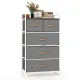 Image 4 for Комод-органайзер тканевый Costway Fabric Tower на металлическом каркасе на 5 ящик лофт серый