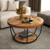 Журнальний столик Costway Leo з металевою основою в стилі Loft