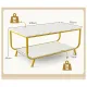 Image 7 for Журнальний стіл Costway Marble двоярусний білий