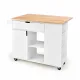 Image 6 for Кухонний острів Costway Multi-Storage Kitchen на колесах з розкладною стільницею, білий