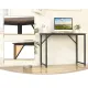 Image 11 for Письменный стол Costway Homart со стальным каркасом коричневый
