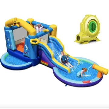 Надувна водна гірка Costway Planet з двома басейнами та насосом