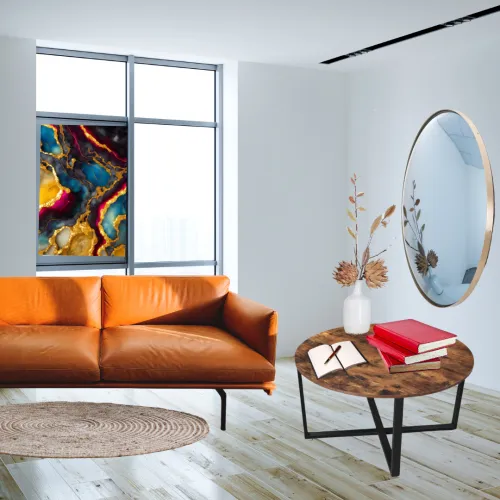 Круглый столик в стиле лофт: