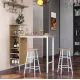 Image 2 for Барний стіл з стільцями Costway Bistro з тримачем винних келихів натуральний
