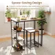 Image 9 for Комплект мебели Costway Brooklyn Counter 3-in-1 барный стол с полками и 2 стульями лофт коричневый