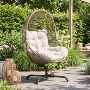 Крісло-кокон садове Di Volio Leno обертове коричневий