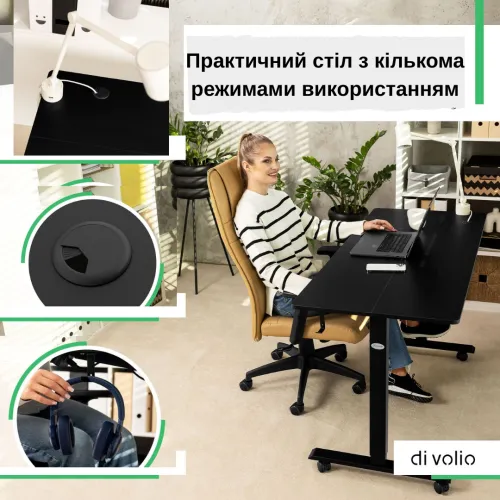 Просторная столешница с кабельным проходом