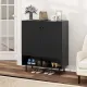 Image 6 for Комод кухонний Costway Rubberwood Kitchen з шафкою та нішею чорний