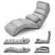 Image 8 for Крісло-шезлонг розкладне Costway Lazy Couch Recliner з подушкою сірий