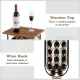 Image 8 for Стелаж винний Costway Mobile Sommelier на коліщатках у формі келиха на 14 пляшок коричневий