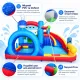 Image 5 for Надувной аквапарк детский Costway SteamTrain Water Park с водной горкой бассейном и водометом (без компрессора)