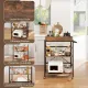 Image 10 for Сервировочный столик-тележка Costway Bistro 3-уровневый с подносом лофт коричневый #KC56974CF