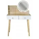 Image 6 for Туалетний столик Jumi Scandi LED підсвітка, з шухлядами, шкіряні ручки, світлий бук