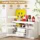 Image 7 for Дитячий комод Costway Toy Storage Sideboard для іграшок та книг з шухлядами та дверцятами білий