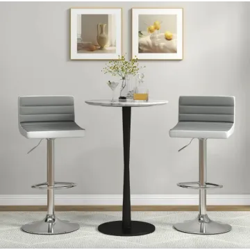 Комплект барних стільців Costway Alisa екошкіра сірий