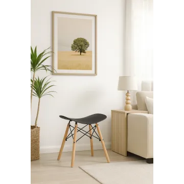 Табурет Leobert Corfu вигнутий у скандинавському стилі чорний