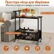 Image 7 for Сервірувальний столик-візок Costway BarCart Roll на колесах 2-ярусний коричневий