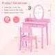 Image 4 for Дитячий туалетний столик Costway Princess Glow зі стільцем та LED підсвіткою рожевий