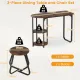 Image 5 for Комплект мебели Costway Boston Bistro Set стол с полками и 2 табурета лофт коричневый