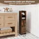Image 9 for Пенал-шкаф для ванны Costway SlimBath Cabinet напольный с полками и дверцей коричневый