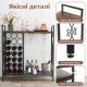 Image 6 for Винный шкаф-консоль Costway Vintage Wine Table напольный с деревянной столешницей и полками лофт, коричневый